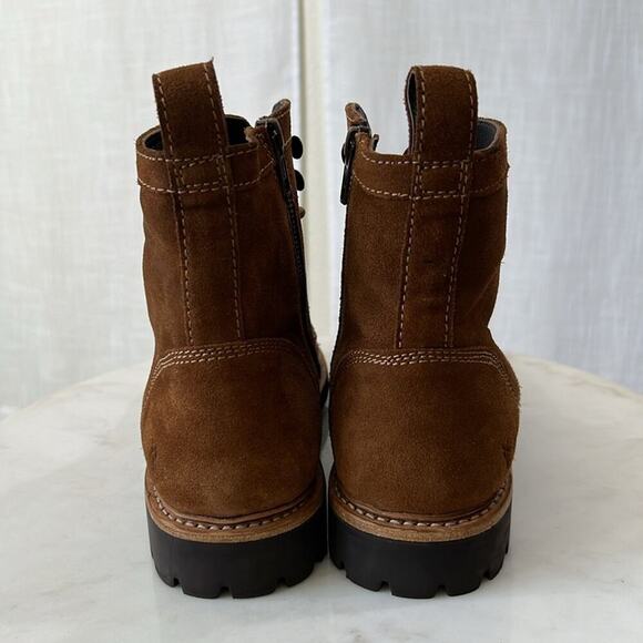 Frye NEW Russell Tan Leather Lace Up Zip Boots Men’s Size 9